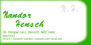 nandor hensch business card